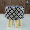 Wooden stool round shape-104 Blue
