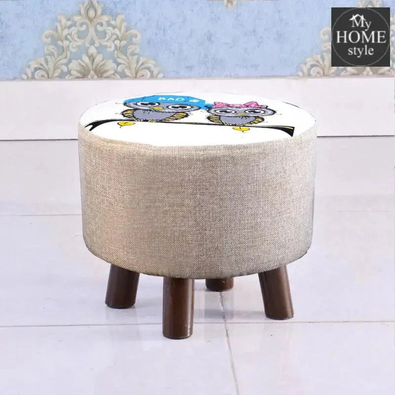 Wooden stool round shape Printed-392