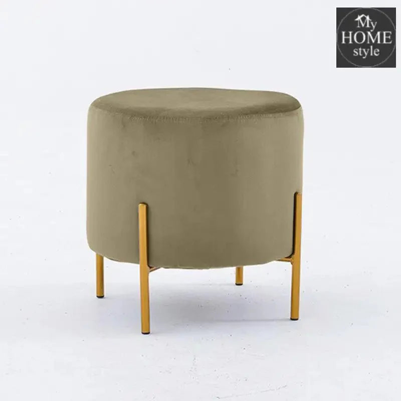 Wooden stool Round shape With Steel Stand -174