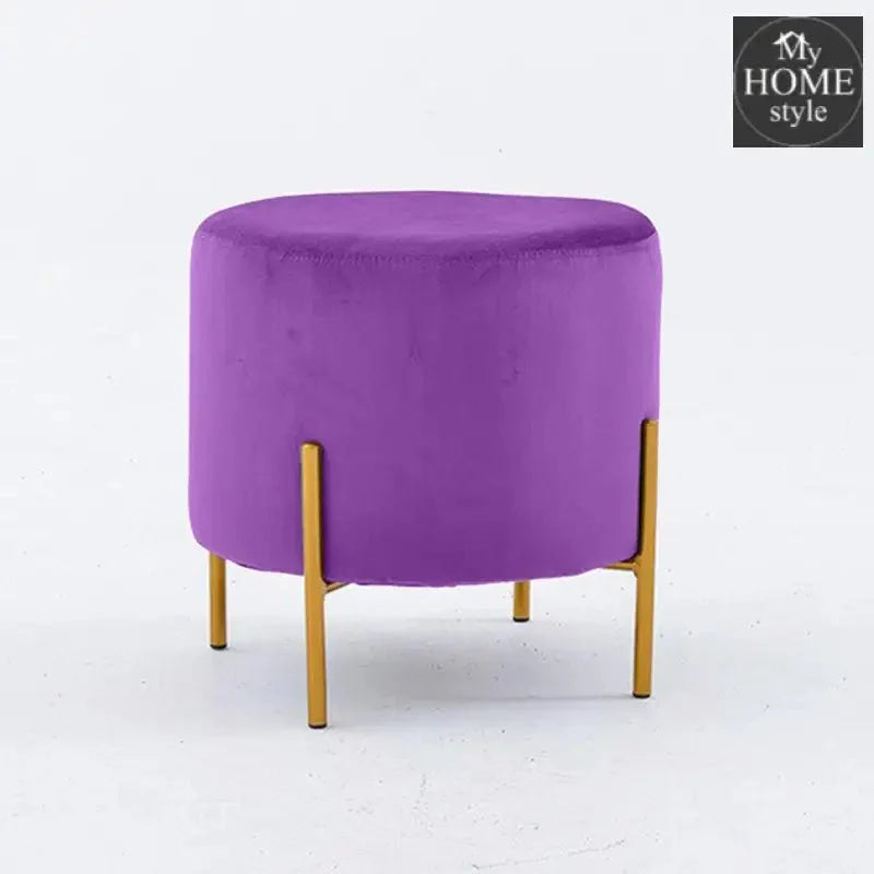 Wooden stool Round shape With Steel Stand -176