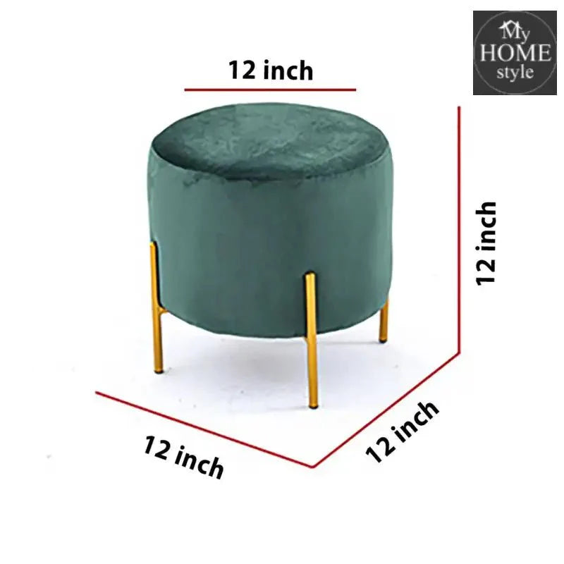 Wooden stool Round shape With Steel Stand -178