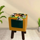 Wooden stool Square shape Print-1375