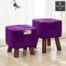 Wooden stool Square shape With Pocket -166