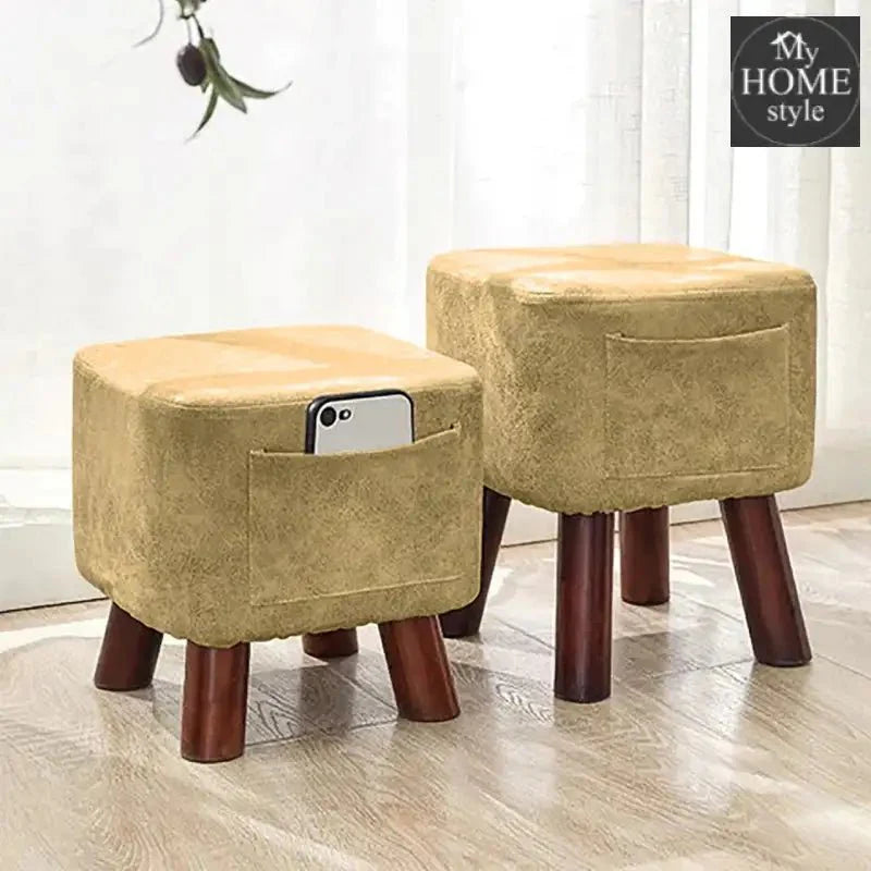 Wooden stool Square shape With Pocket -167