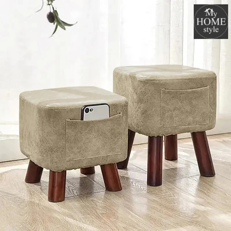 Wooden stool Square shape With Pocket -169