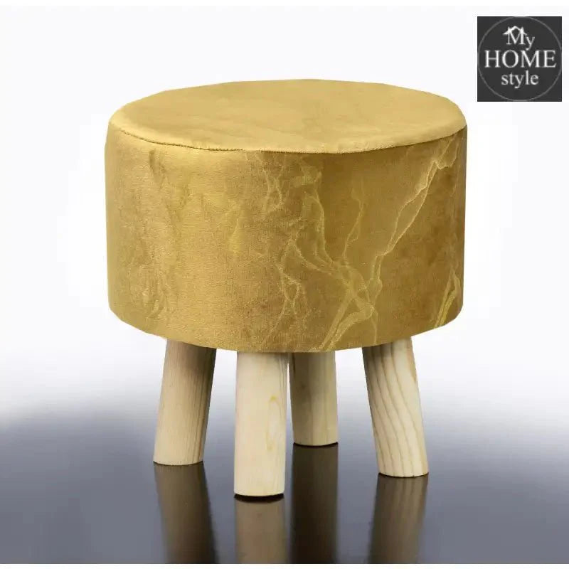 Wooden stool Velvet Sprinkle Round Shape- 1284
