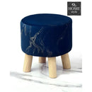 Wooden stool Velvet Sprinkle Round Shape- 1290