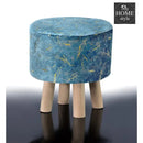 Wooden stool Velvet Sprinkle Round Shape- 1292