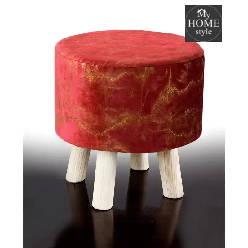 Wooden stool Velvet Sprinkle Round Shape- 1293