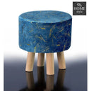 Wooden stool Velvet Sprinkle Round Shape- 1295