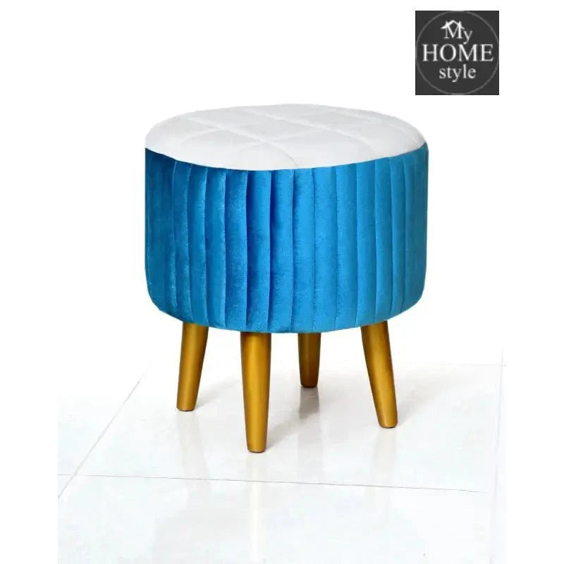 Wooden Velvet stool round shape-862