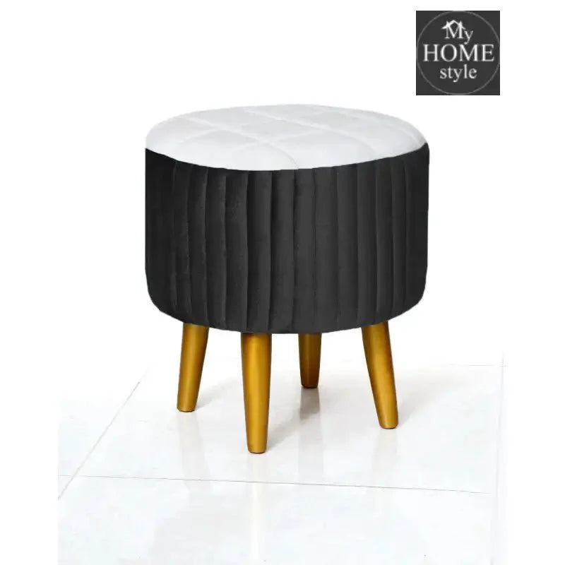 Wooden Velvet stool round shape-874