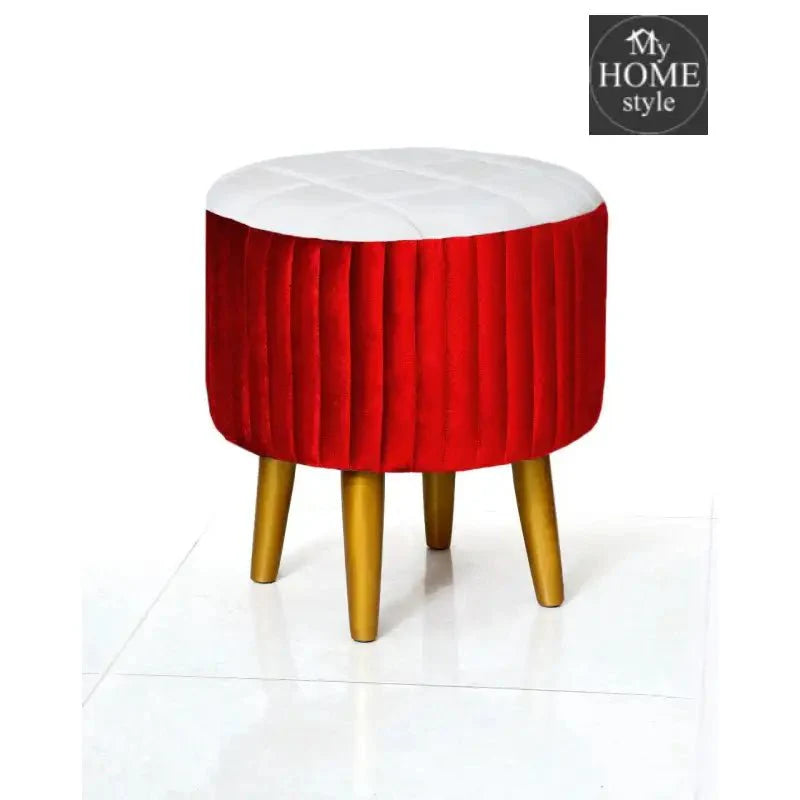 Wooden Velvet stool round shape-875