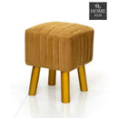 Wooden Velvet stool Square shape-863