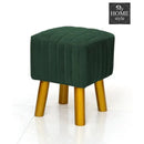 Wooden Velvet stool Square shape-864