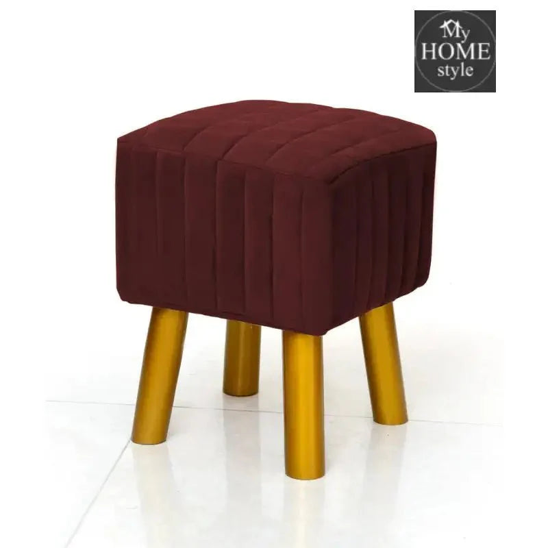 Wooden Velvet stool Square shape-866